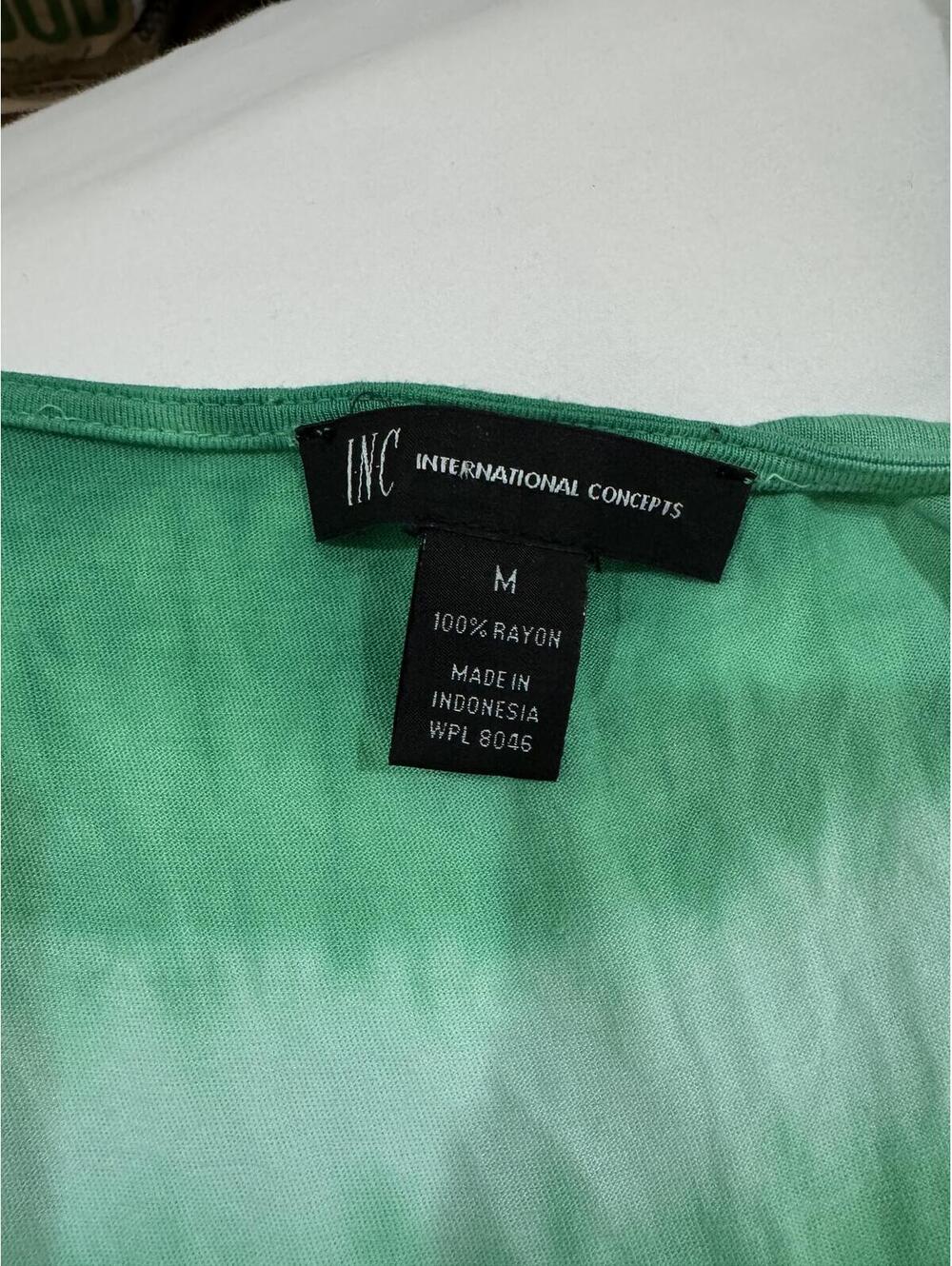 INC Green Tie Dye Rhinestone Maxi Dress M Medium Y2K - Picture 5 of 7